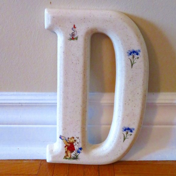 Vintage Disney Classic Pooh Letter "D" Wall Hanging Nursery Decor, Shower Gifts - Picture 1 of 10